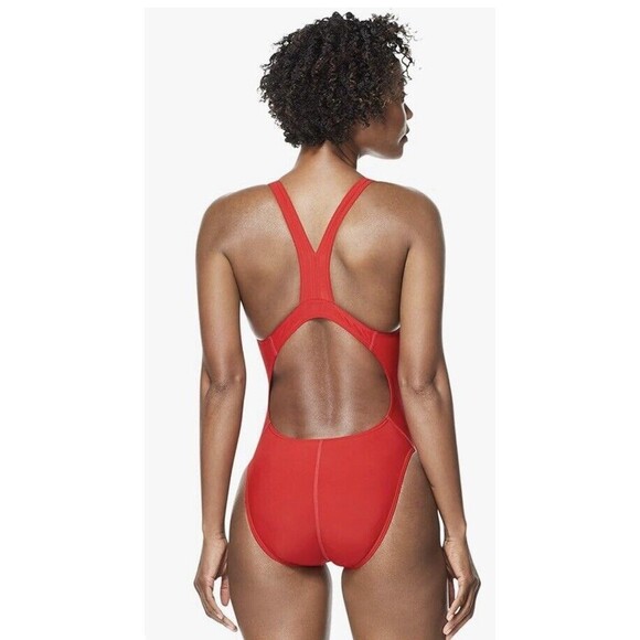 Speedo Women's Solid-Color One-Piece ProLT Swimsuit LC7 High Risk Red Size 8/34 - Picture 2 of 8